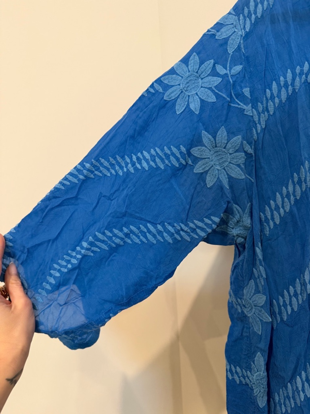 Johnny Was Milano Tunic in Blue Size XL EUC Cottagore Cabincore Boho - Picture 5 of 13